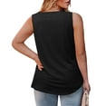thumbnail image 3 of Plebaso Women's Plus Size Tank Tops Square Neck Pleated Sleeveless Beach Shirts Loose Casual Summer Tops, 3 of 7