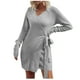 thumbnail image 1 of Vestidos para mujer Vestidos de otoño Moda Erógenos Casual Nalgas Cuello en V Sólido Vendaje Vestido largo de manga larga Odeerbi  ODB-5, 1 of 6