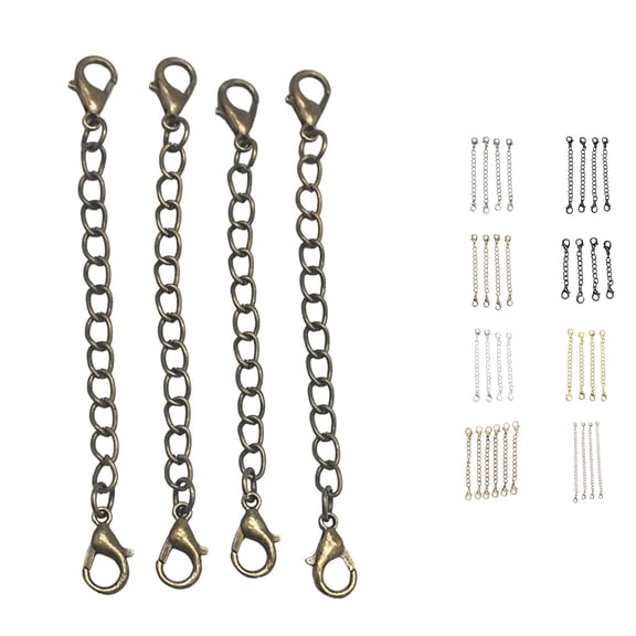 Krdevn 1pc Double Clasp Jewelry Extender Extension Chains Size Adjustment Connector Links for Necklace Bracelet Anklet DIY Jewelry Making Accessory