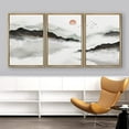 thumbnail image 3 of IDEA4WALL Framed Canvas Print Wall Art Set Dark Duotone Pastel Misty Mountain Nature Wilderness Modern Art Decorative Landscape Rustic for Living Room, Bedroom, Office - 16"x24"x3 Natural, 3 of 5