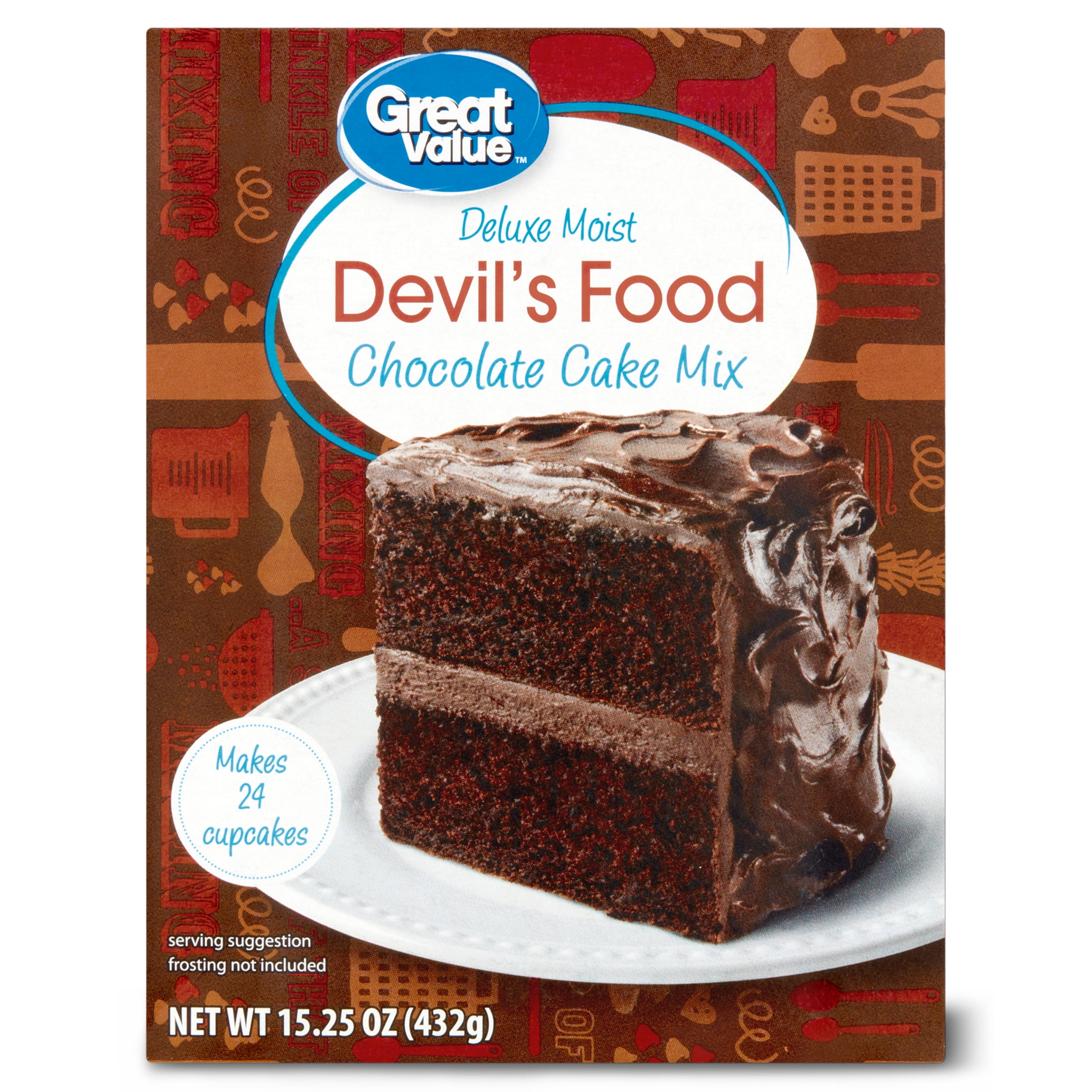 Great Value Deluxe Moist Devil's Food Chocolate Cake Mix, 15.25 oz