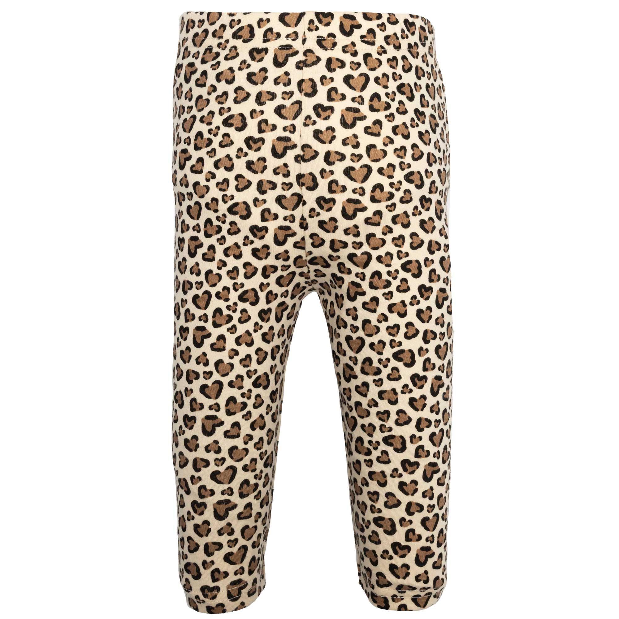 Hudson Baby Infant Girls Cotton Bodysuit, Pant and Shoe Set, Leopard Hearts Girls, 6-9 Months