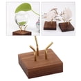 thumbnail image 2 of Esquirla Brass Arm Display Stand Marbles Gems Base Sphere Holder Support Wood Square Base, 2 of 8