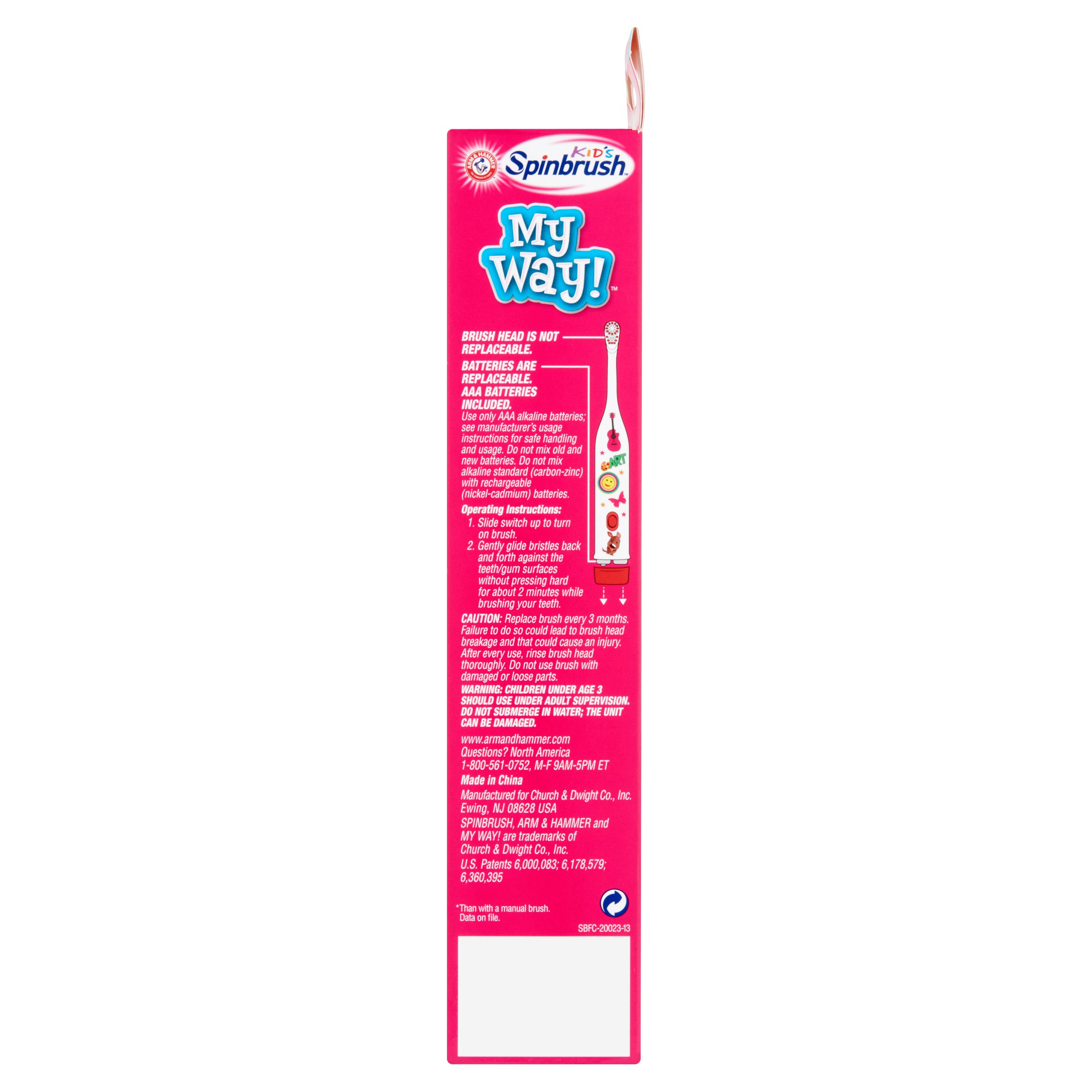 Arm & Hammer Spinbrush Kids Electric Battery Toothbrush, My Way!, 1 count - image 3 of 4