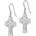 thumbnail image 2 of Sterling Silver Rhod-Plated Polished Dangle Celtic Cross Design Earrings (Width 13.9) (Length 34.3) - Jbsp, 2 of 5
