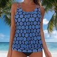 thumbnail image 1 of Roncen Women's Polka Dot Tankini Set - Ruffled Smock Top & Solid High-Waisted Swim Bottom, 1 of 5