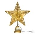 thumbnail image 2 of Christmas Tree Topper Christmas Tree Star 8 Inch Glitter Gold Lighted Ornament Christmas Tree Decor Christmas Decor for Indoor and Outdoor Holiday Home Display, 1 Pack, 2 of 6
