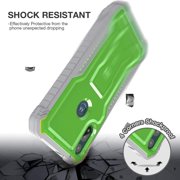 FITO For Moto E Phone Case, Phone Case with Screen Protector and Kickstand (Green)