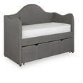 thumbnail image 5 of Linon Siena Upholstered Day Bed with Trundle in Gray Fabric and Black Legs, 5 of 9