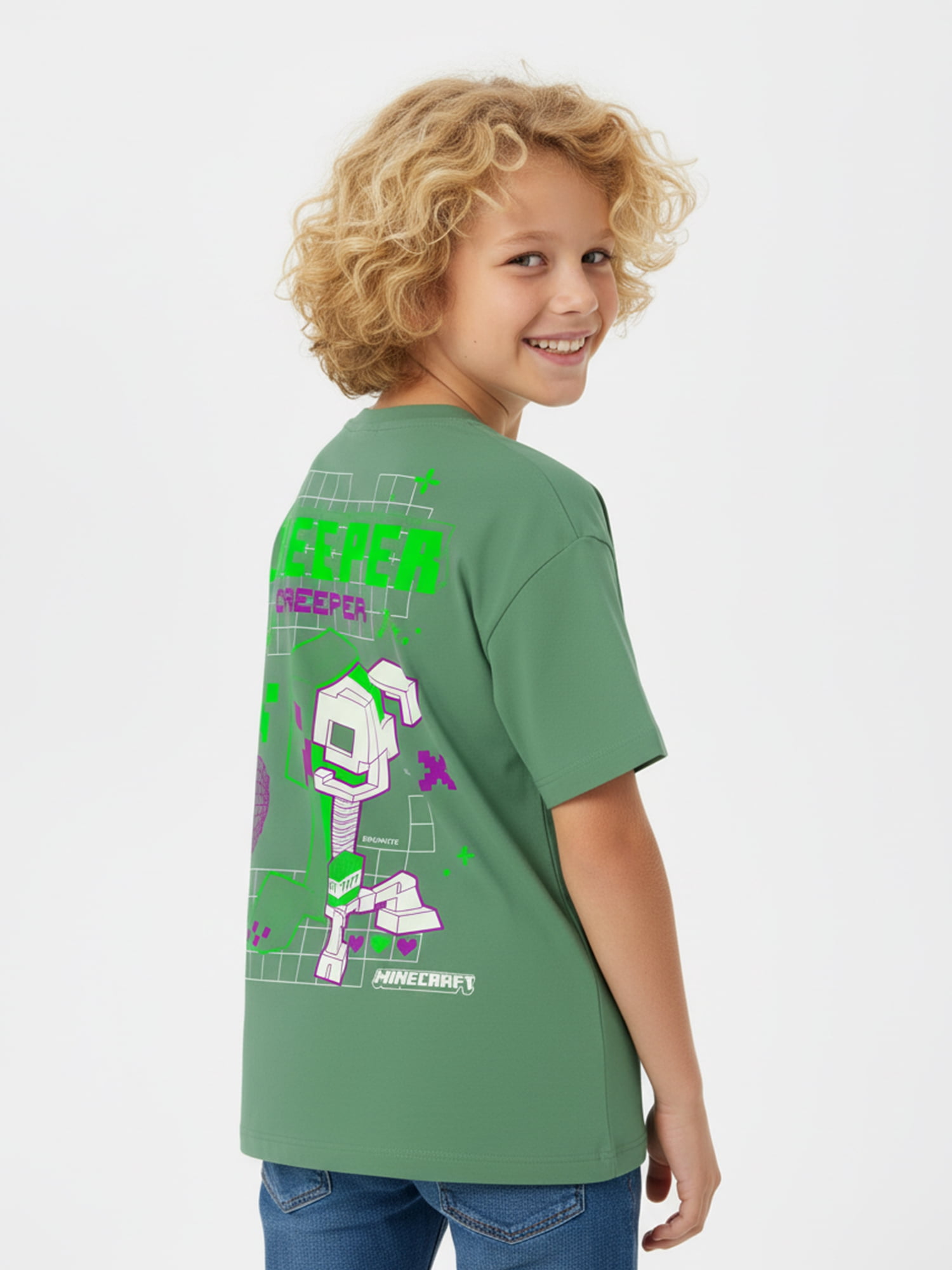 Minecraft Boys' Embroidered Tee with Short Sleeves, Sizes 4-18