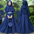 thumbnail image 2 of Mercatoo Kids Prayer Clothes 𝐌uslim Dress for Toddler Baby Girls Ramadan Abaya with Hijab Maxi Islami𝐜 Set Kaftan Jilbab, 2 of 8