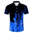 thumbnail image 5 of Camisas de playa con botones para hombre, camisetas hawaianas con estampado 3D novedoso de fuego, camisetas para hombre, camisetas divertidas de manga corta para vacaciones de verano, 5 of 5
