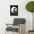 thumbnail image 2 of Man In The Full Moon Blue Floral Lunar Illustration Artwork Framed Wall Art Print A4, 2 of 4