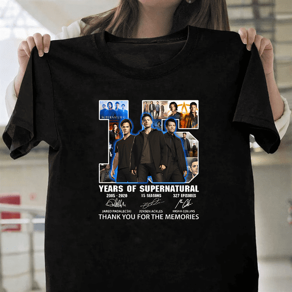Supernatural 15 Years Anniversary Winchester Unisex T-Shirt, up to size 3XL.