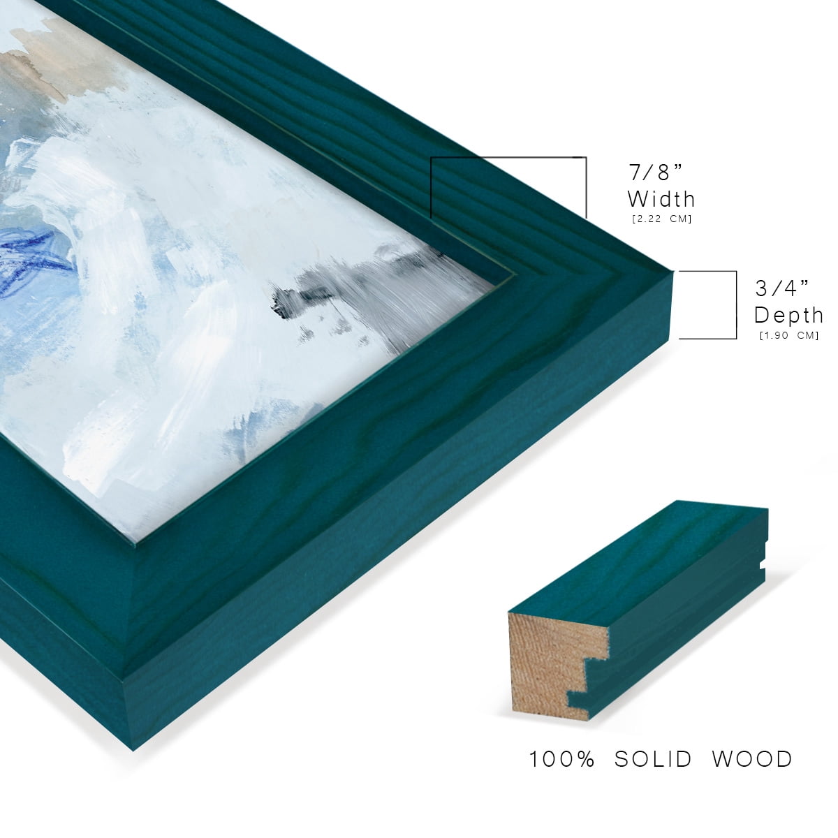 Welle I - Framed Print w/glass - Ocean Blue