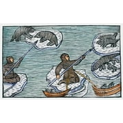 Greenland Eskimos 1555 Neskimos Sealing Among Ice-Floes In Greenland Woodcut From Olaus Magnus Historia De Gentibus Septentrionalibus Rome Italy 1555 Poster Print by Granger Collection