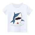 thumbnail image 4 of Spazoro Big Boys Girls Shirts Tee, Short Sleeve Crew Neck Shark Print Graphic T-Shirts Casual Summer Tops for Unisex White Size 5 T, 4 of 6