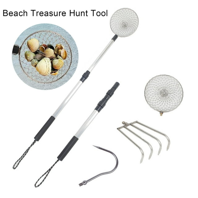 Lubelski Sand Sifter Beach Scoop Telescoping Shovel for Seashell Hunting Shark Teeth Collecting And Rock Sifting