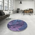 thumbnail image 3 of Ahgly Company Indoor Round Patterned Periwinkle Purple Area Rugs, 6' Round, 3 of 6