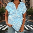 thumbnail image 4 of Ounisa Vintage Flowers V Neck Shirt for Women fashion Graphic Tee Casual Summer Vacation Beach Short Sleeve T Shirt, 4 of 6