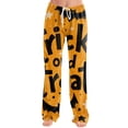 thumbnail image 2 of Zorvxlyn Halloween Pajama Pants for Women Ghost Jack-O Bat Print Women's Pj Bottoms Drawstring Elastic Waist Comfy Lounge Pants Women, 2 of 6