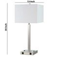 thumbnail image 5 of Benjara BM224704 60 x 2W Metal Night Stand Lamp with Power Outlets, White & Silver, 5 of 5