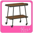 thumbnail image 3 of Adore Decor Felix 2 Tier Bar Cart with Rolling Wheels in Gold, 3 of 5