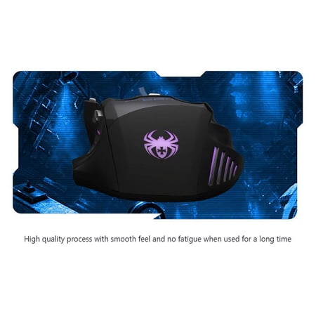 M Buder Gaming Mouse, 7200 DPI Multi-Color LED Backlight Optical USB Wired Ergonomic Computer Mice with 7 Buttons, Black