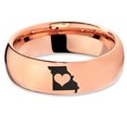 thumbnail image 2 of Tungsten Missouri Show Me State Heart Band Ring 7mm Men Women Comfort Fit 18k Rose Gold Dome Polished, 2 of 4