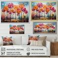 thumbnail image 4 of Designart "Orange Pink Palm Trees modern IV" Palm Trees Floater Framed Wall Decor, 4 of 7
