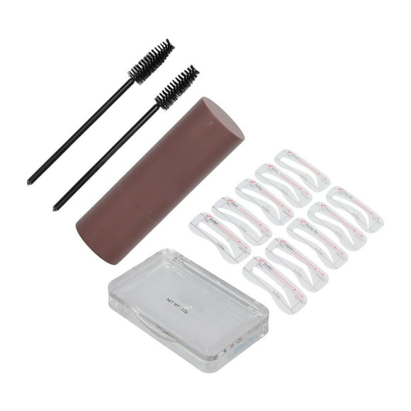 Eyebrow Stamp Shaping Kit, Eyebrow Card Buildable Brown Eyebrow Stamp Stencils Kit for Perfect Brow Light Brown