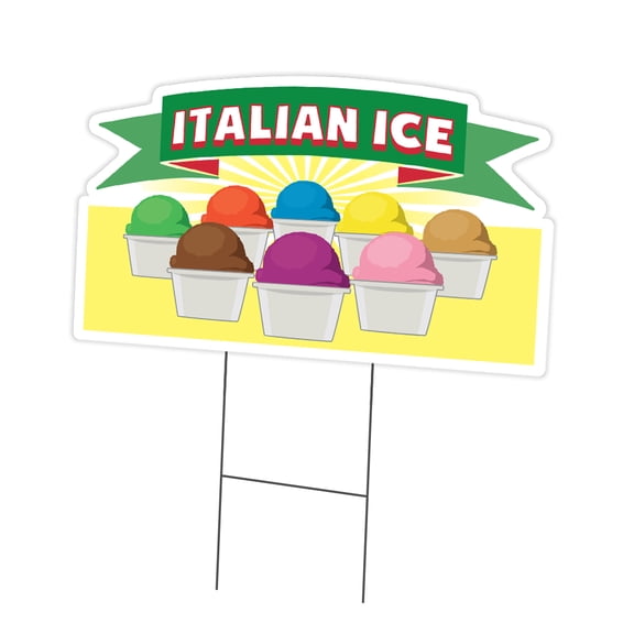 SignMission C-DC-1216-DS-Italian Ice 12 x 16 in. Yard Sign & Stake - Italian Ice