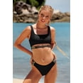 thumbnail image 6 of Attraco Women Bikini Set Sporty Solid Color Bathing Suit Cutout Hollow Out Swimsuit, 6 of 7