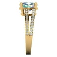 thumbnail image 3 of 2.32 ct Oval Cut Blue Moissanite Solitaire with Simulated Diamond Accents 18K Yellow Gold Womens Engagement Ring, 3 of 6
