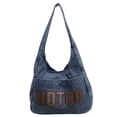 thumbnail image 3 of 8229 Bolso Mano Gran Capacidad Bolso Axila Con Letras Simples Bolso Hombro para Estudiantes Universitarios (negro), 3 of 7