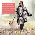 thumbnail image 4 of Wearable Oversized Blanket,Black Skull Rose Pattern Wearable Blanket Hoodie for Adults,Cozy Hooded Blankets with Super Pockets,Super Warm Fuzzy Pullover for Women & Men, 4 of 6