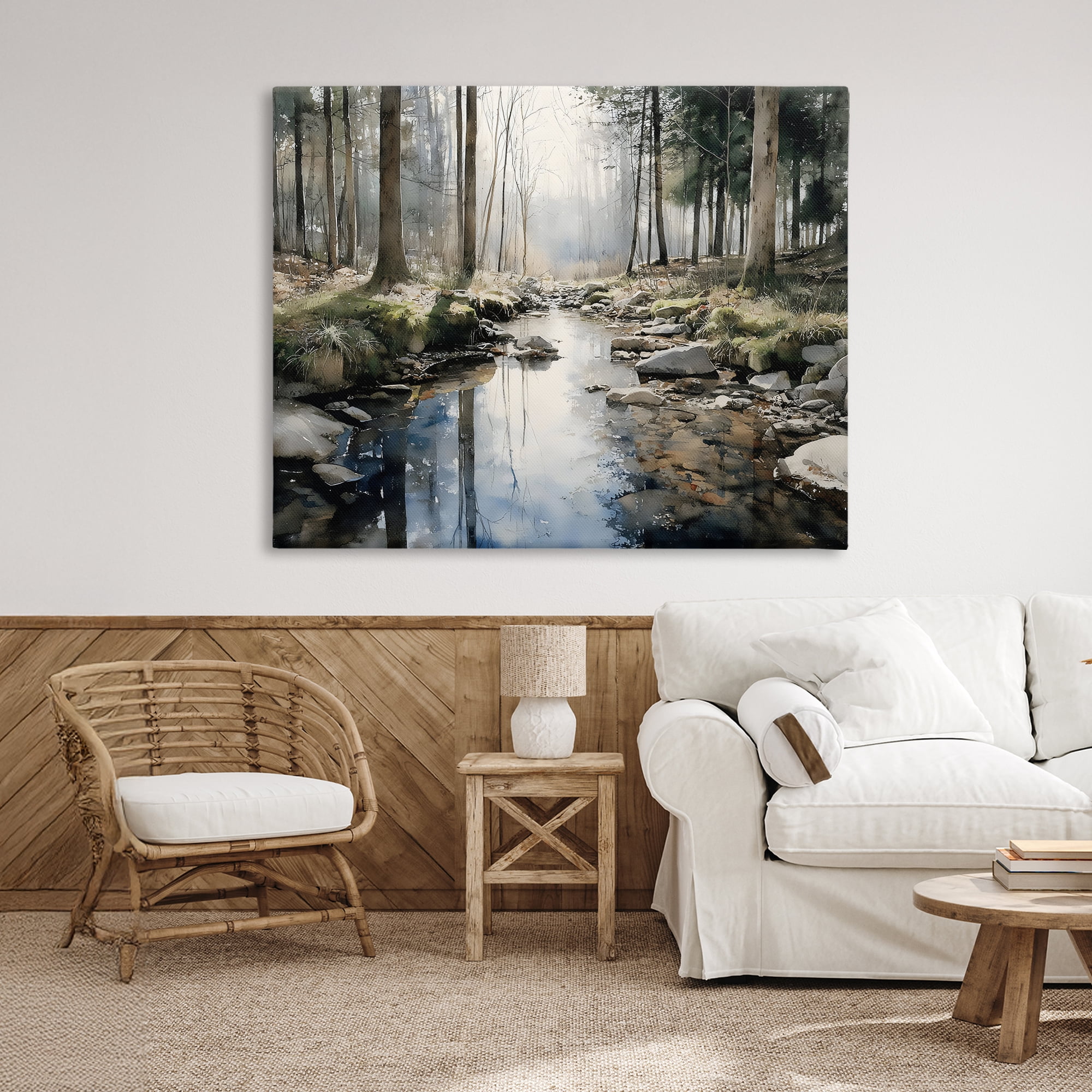 Stupell Industries Rock Creek in Morning Mist Canvas Wall Art, design by Franklyn Gregory