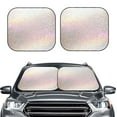 thumbnail image 2 of Balery 2 Piece Glitter Light Pearl Car Windshield Sun Shade|Foldable Front Windshield Shade for Car Front Window for Most Sedans SUV Truck-Medium, 2 of 7