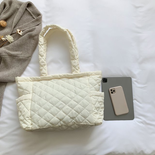 Bolso de mano acolchado Likrtyny Para mujer blanco