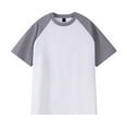 thumbnail image 1 of Jersey Elvqul Hombre Manga Corta Gris Oscuro Casual Algodón Cuello Redondo Patchwork, 1 of 3
