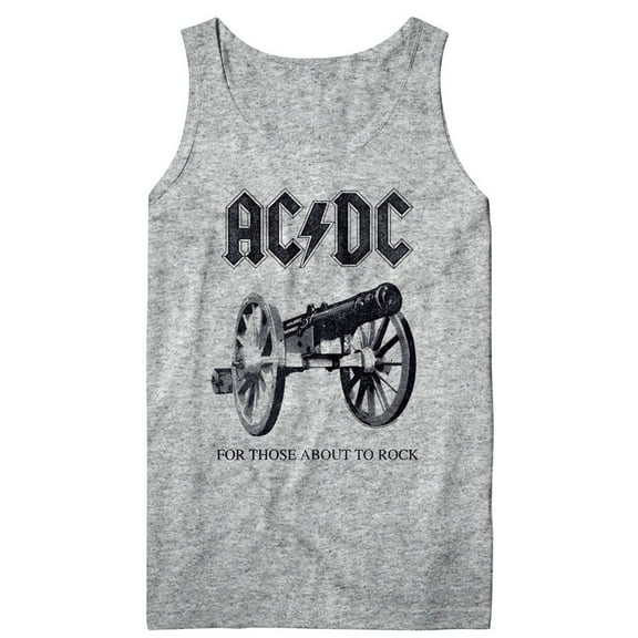 AC/DC About To Rock Again Gray Heather Adult Tank Top