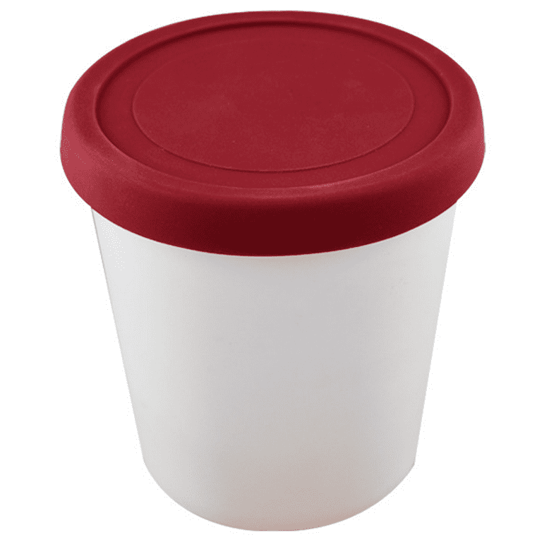 Ice Cream Containers 1 Quart Freezer Container Reusable Storage Tubs w/ Lids  Red