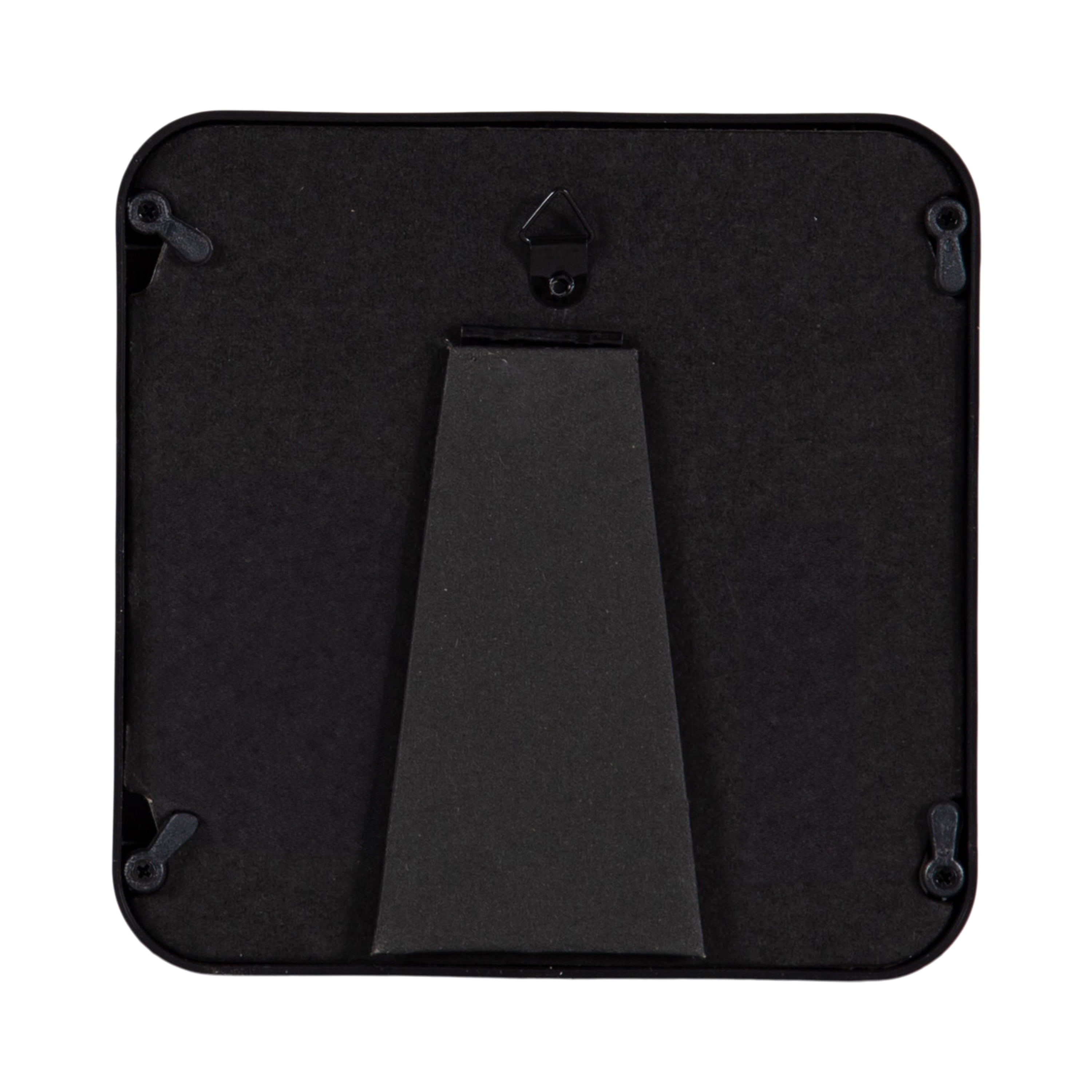 DesignOvation 5x5 Matted for 4x4 Rounded Basic Black Decorative Tabletop Picture Frame