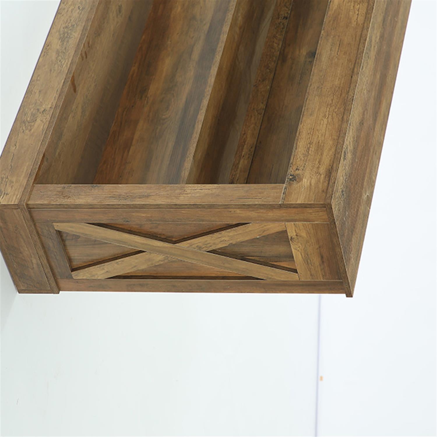 Demi Bonn 63" Console Table, Vintage Entryway Table with 3-Tier Storage Shelf, Foyer Display Table, Brown