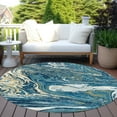 thumbnail image 6 of Addison Rugs Chantille Indoor/Outdoor Transitional Geometric, Abstract Navy Washable Round Rug, 8' x 8', 6 of 6