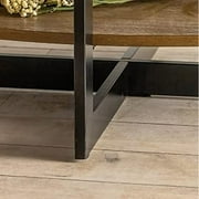 Gexpusm Double layer Coffee Table,Oval Wood Farmhouse with Storage,47.87L x 30W x 17.99H,Brown