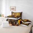 thumbnail image 6 of jejeloiu Cute Highland Cow 7 Pieces Bedding Comforter Set,Rustic Botanical Sunflower Full Bedding Set,Brown Leopard Print Fitted Sheet Flat Sheet For Boys Kids,Super Cozy Room Decor Reversible, 6 of 8