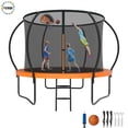 thumbnail image 1 of YORIN Trampoline pour 3-4 Enfants, Trampoline de 10 Pi pour Adultes avec Filet d'Enceinte, Panier de Basketball, Échelle, Capacité de Poids de 1000 Lb, Trampoline Récréatif Extérieur, Trampoline Robuste, 1 of 8