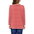 thumbnail image 4 of Girls Long Sleeve Shirts 7-8 Girls Casual Short/Long Sleeve T Shirts Kids Loose Soft Striped Color Block Tunic Tops, Tees Blouses Size 4-15 Years, 4 of 6