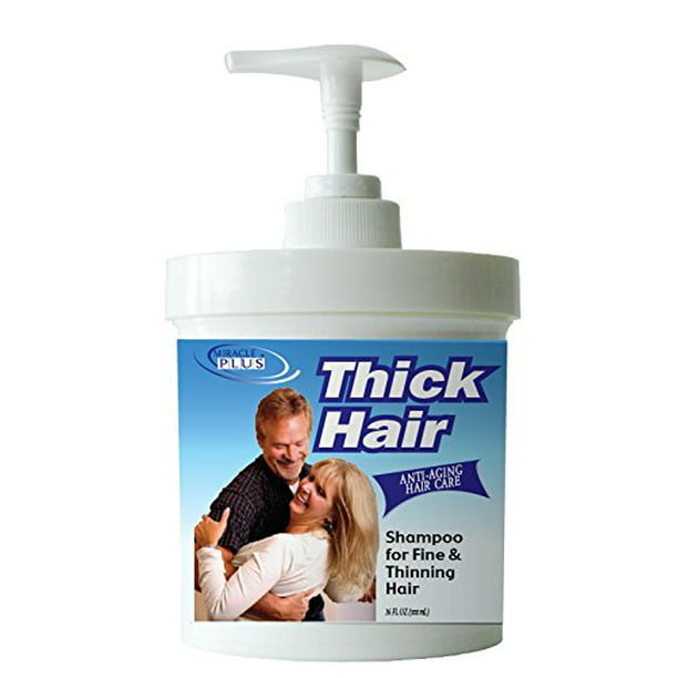 Miracle Plus Thick Hair Shampoo for Thinning Hair for Men and Women (14oz)  - Walmart.com
